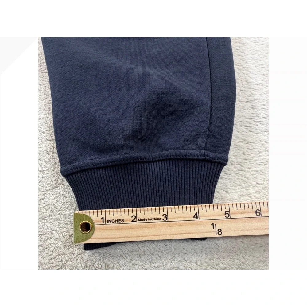 Tommy Hilfiger Mens Navy Blue Logo Jogger Sweatpants Size Large Fleece Lined